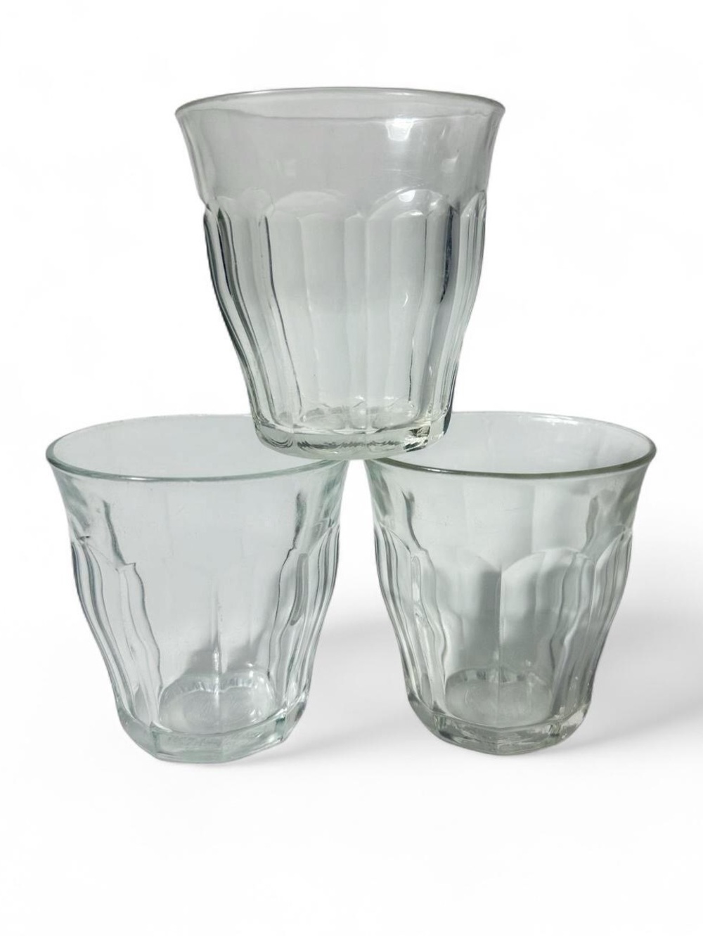 3 Vintage Duralex Picardie Glasses Clear 3.25” 8.4cm 20cl 6.75 oz Made In France